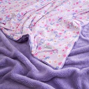 Posh Peanut Kuromi® & My Melody® Garden Luxe Plush Patoo® Blanket